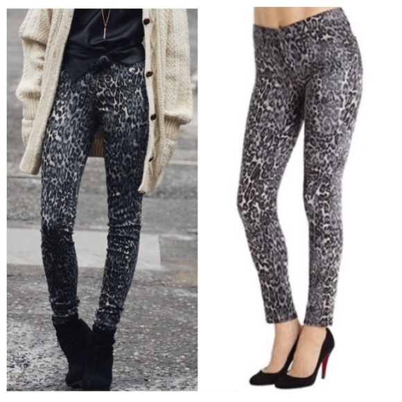 Snow Leopard Denim Leggings  { J Brand } - Picture 3 of 12